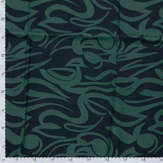 Viskose Webware Twill - Wirbelmuster in Petrol/Dunkelblau
