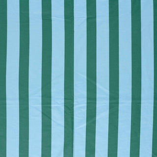 French Terry Stoff - Blockstreifen Grün Hellblau