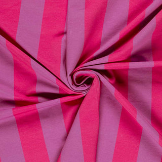 French Terry Stoff - Blockstreifen Pink Lila