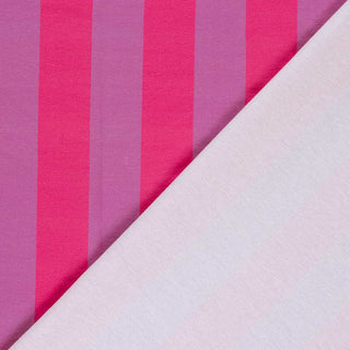 French Terry Stoff - Blockstreifen Pink Lila