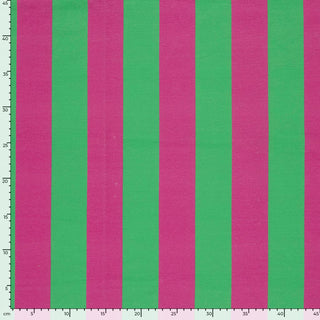 French Terry Stoff - Blockstreifen Pink Grün
