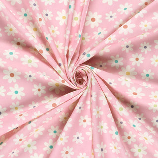 Baumwollpopeline Margeriten Rosa – Fall des Stoffes