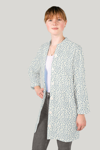 Bluse aus Baumwollpopeline mit Blütenranken