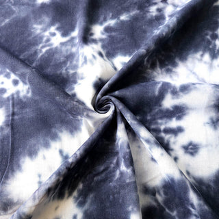 Leinen-Viskose Stoff - Batik in Schwarz