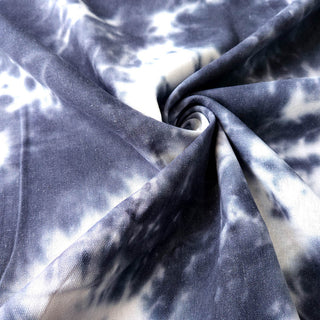 Leinen-Viskose Stoff - Batik in Schwarz