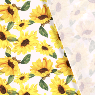 Baumwollstoff Popeline – Sonnenblumen auf Weiss – Ansicht 4