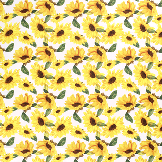 Baumwollstoff Popeline – Sonnenblumen auf Weiss – Ansicht 2