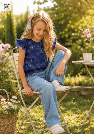 Shirt aus Baumwolljersey mit Pusteblumen