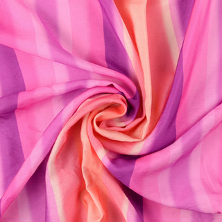 Viskose Stoff – Farbverlaufsstreifen in Rosa und Lila