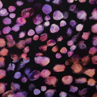 Strickjersey Stoff mit Aquarell-Camouflage in Aubergine