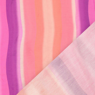 Viskose Stoff – Farbverlaufsstreifen in Rosa und Lila – Ansicht 3