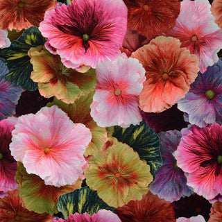 French Terry Stoff - Grosse Pinke Blumen