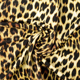 French Terry Stoff angeraut – Leopard