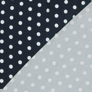 Viskose Jersey Stoff Weisse Punkte auf Marineblau