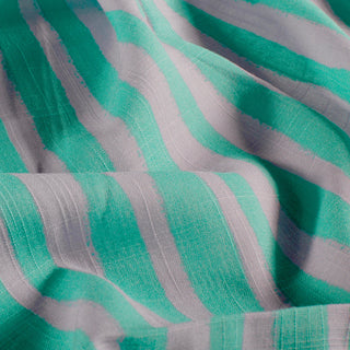Baumwoll Viskose Stoff mit breiten Streifen in Mint und Taupe