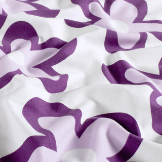 Baumwolljersey Stoff - Retro-Blumen in Violett
