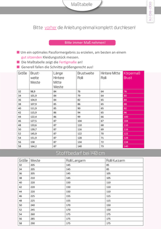 ki-ba-doo Papierschnittmuster - West Alda mit Rolli