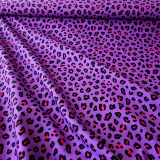 Canvas Stoff - Lila Leopardenmuster