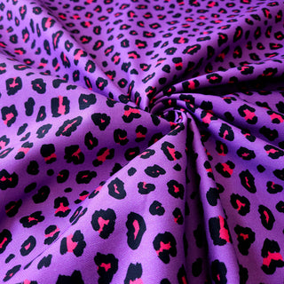 Canvas Stoff - Lila Leopardenmuster