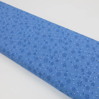 Baumwollstoff Popeline – Äste auf Blau