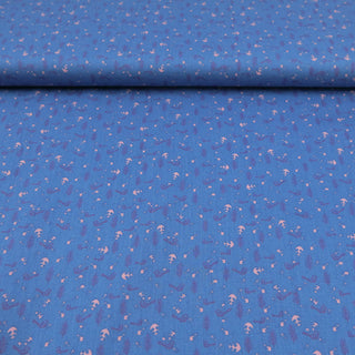 Baumwollstoff Popeline – Vöglechen auf Blau