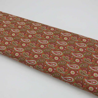 Baumwollstoff Popeline - Paisley auf Rost