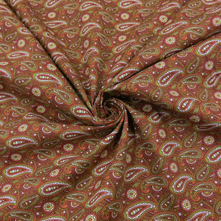 Baumwollstoff Popeline - Paisley auf Rost