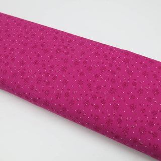 Baumwollstoff - Äster & Blätter auf Pink