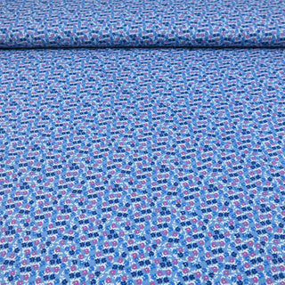 Baumwollstoff - Streublümchen auf Jeansblau