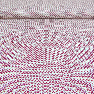 Baumwollstoff - Weinrote Muster auf Beige