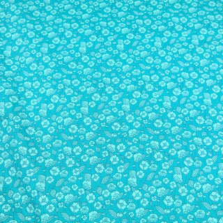 Baumwollstoff Popeline - Blumen in Mint