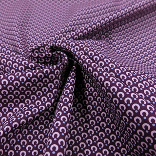Baumwollstoff Popeline - Kleine Muster auf Aubergine