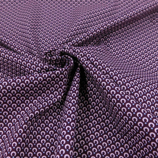 Baumwollstoff Popeline - Kleine Muster auf Aubergine