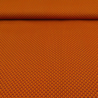 Baumwollstoff Popeline - Kleine Muster auf Orange