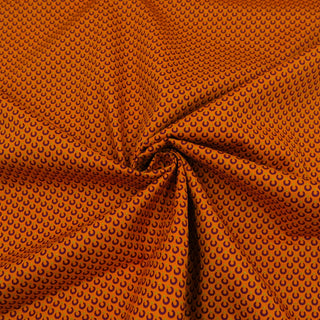 Baumwollstoff Popeline - Kleine Muster auf Orange