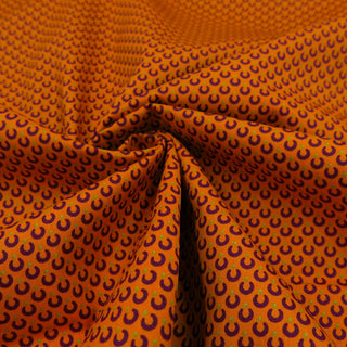 Baumwollstoff Popeline - Kleine Muster auf Orange