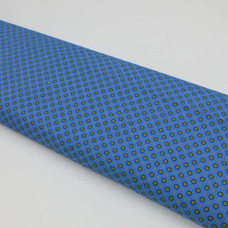 Baumwollstoff Popeline - Kleine Sonnen auf Blau