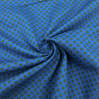 Baumwollstoff Popeline - Kleine Sonnen auf Blau