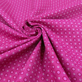 Baumwollstoff Popeline - Kleine Sonnen auf Pink