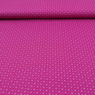 Baumwollstoff Popeline - Kleine Sonnen auf Pink