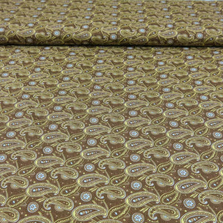 Baumwollstoff Popeline - Paisley auf Braun