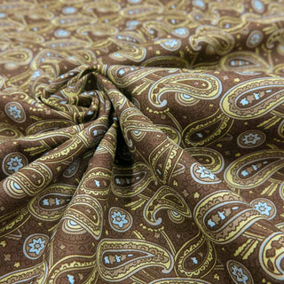 Baumwollstoff Popeline - Paisley auf Braun