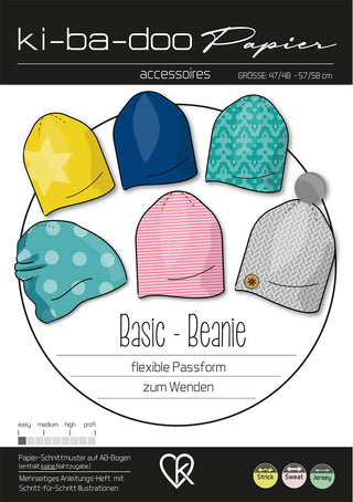 ki-ba-doo Papierschnittmuster - Beanie Mütze | Grösse 47/48 - 57/58