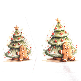 Bügelbild – Tannenbaum mit Lebkuchenmann, 2er-Set