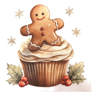 Bügelbild – Lebkuchenmann auf Cupcake