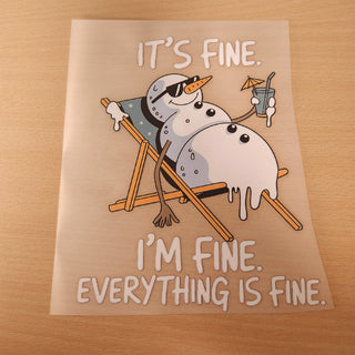 Bügelbild – It's fine, I'm fine Schneemann