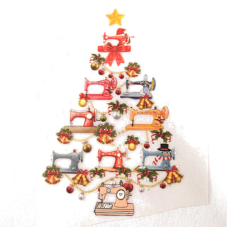 Bügelbild – Nähmaschinen-Tannenbaum