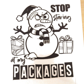 Bügelbild – Stop staring at my packages