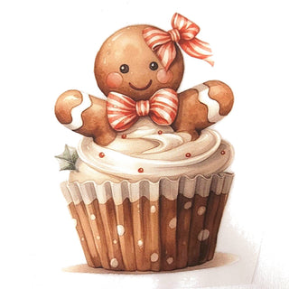 Bügelbild – Lebkuchen-Cupcake mit Schleife