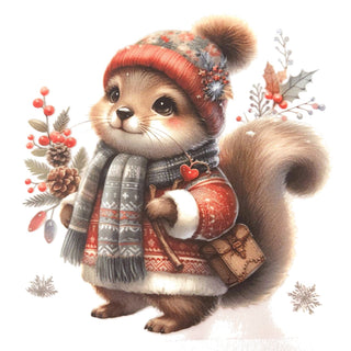 Bügelbild – Eichhörnchen mit Tasche